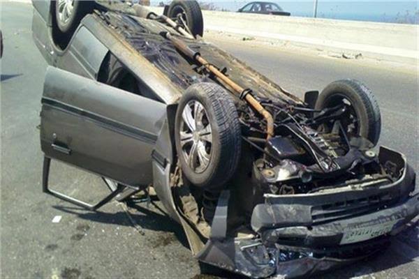 عاجل:إصابة عاملين في حادث انقلاب سيارة بالمنيا
