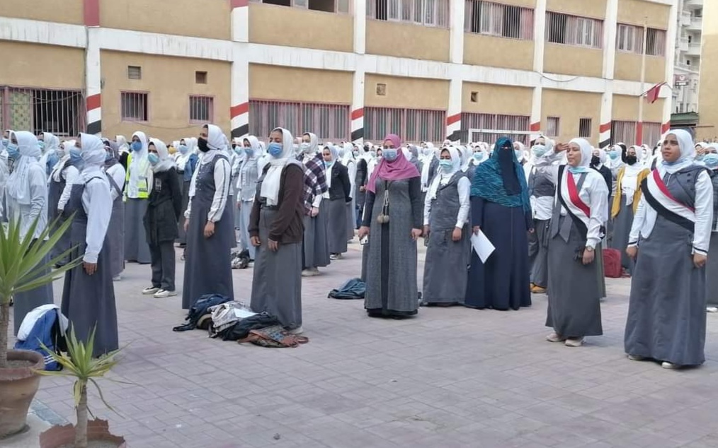 اقبال الطلاب على مدارس كفر الشيخ وسط تطبيق الإجراءات الاحترازية