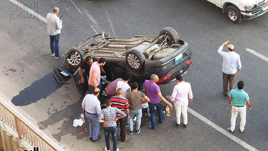 وفاة شخصين في حادث انقلاب سيارة مؤلم بكفر الشيخ